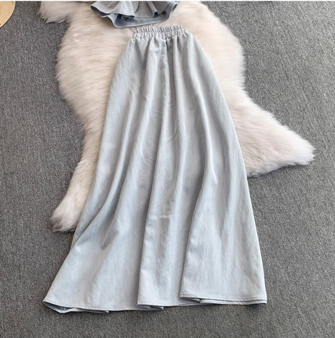 Premium Puffy Top & Half-body Skirt 2Pcs