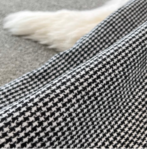 V-neck Houndstooth Tweed Slip Jumpsuits