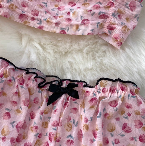 Sexy Floral Camisole & Shorts 2Pcs