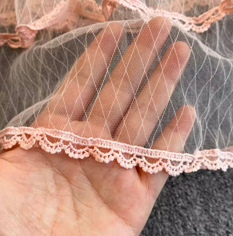 Bow-tie Layered Mesh Patchwork Dress