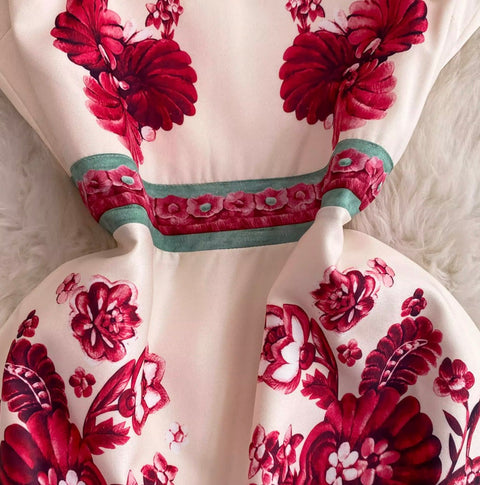 Ethnic Printed Ruffled Slip Dress