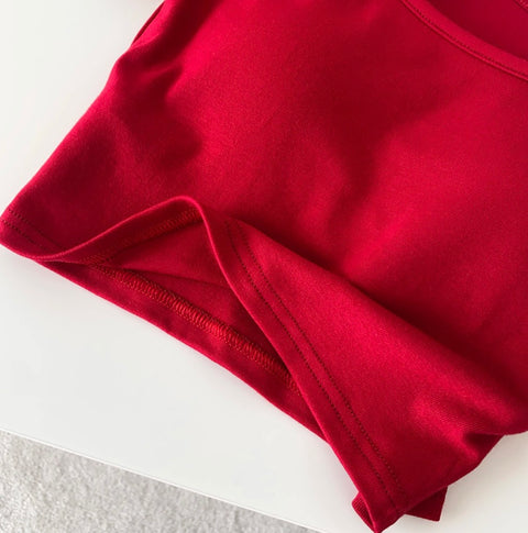 One-shoulder Midriff-baring Padded Top