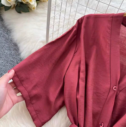 Lace-up Cardigan & Trousers Soft 2Pcs