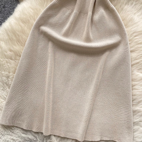 Simple Design 3d Flower Knit Dress