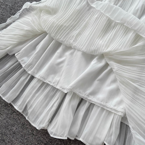 Fairy White Halter Top & Skirt Sets