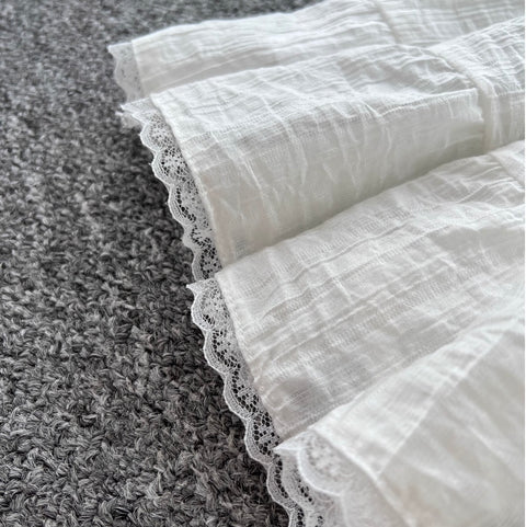 Lace Patchwork Top & Skirt 2Pcs