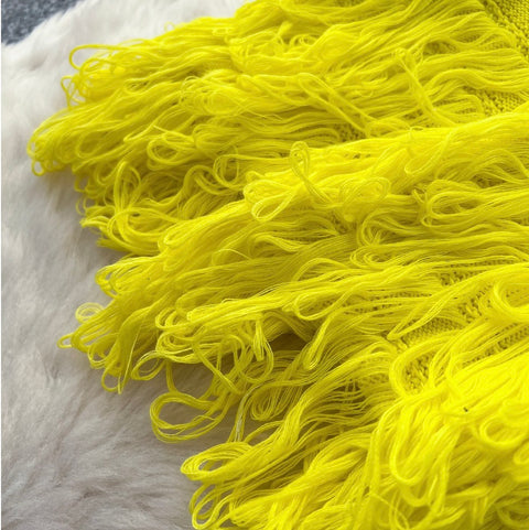 High-end Fringed Sleeveless Knit Dress