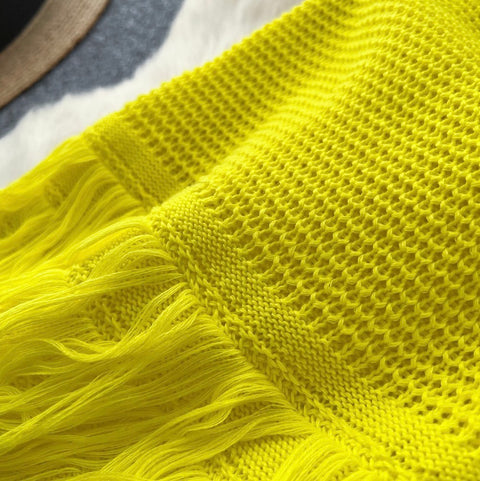 High-end Fringed Sleeveless Knit Dress