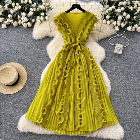 Niche Sleeveless 3D Ruffled Dress