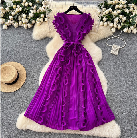 Niche Sleeveless 3D Ruffled Dress