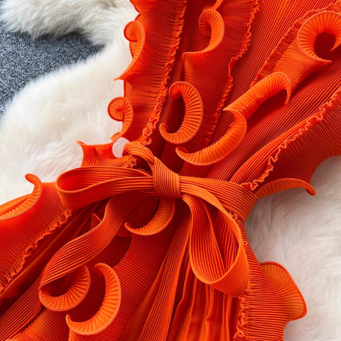 Niche Sleeveless 3D Ruffled Dress