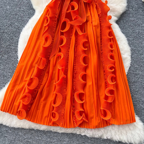 Niche Sleeveless 3D Ruffled Dress