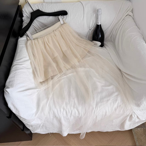 Embroidered Lace Camisole & Skirt 2Pcs