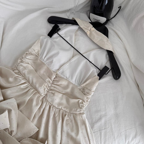 Back Bow-tie Party Halter Dress