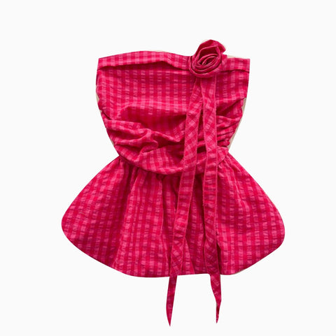 Off-shoulder Plaid Printed Ruffled Top