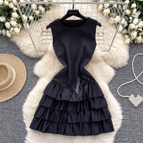 Sleeveless Layered Ruffled Pendulum Dress