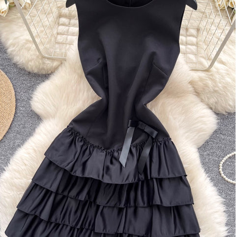 Sleeveless Layered Ruffled Pendulum Dress