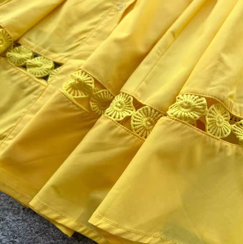 Vintage Lace Patchwork Shirt Dress