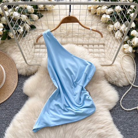 Irregular Design Knotted Slim-fit Top