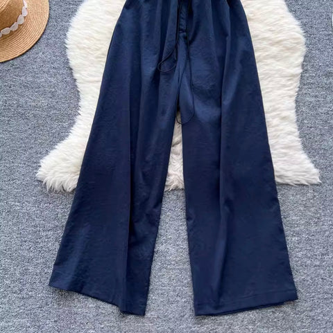Chic Sleeveless Wide-leg Jumpsuits