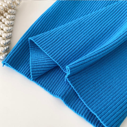 V-neck Embroidery Slim Halter Knitwear
