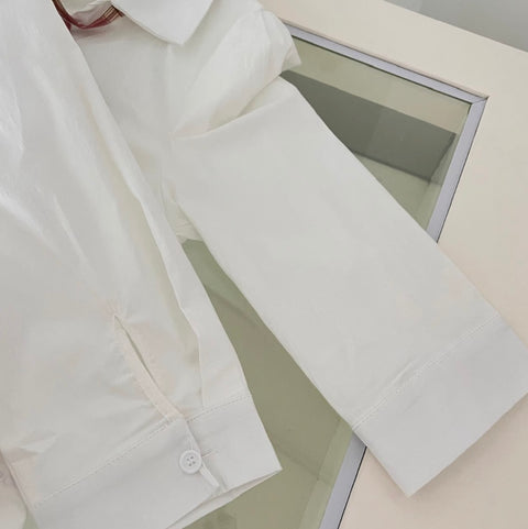 White Shirt & Pleated Plaid Skirt 2Pcs