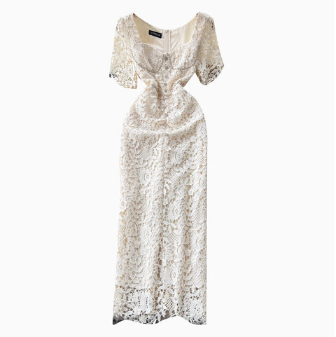 High-end Rhinestone Studded Embroidery Dress