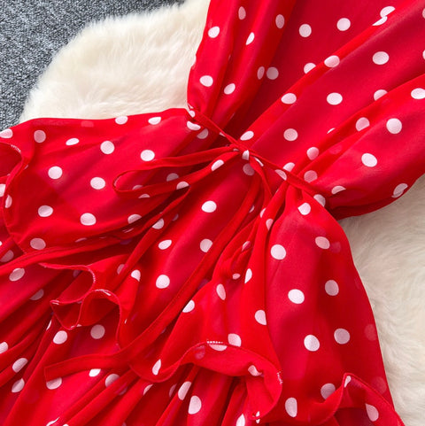 Niche Polka Dot Cake Vest Dress