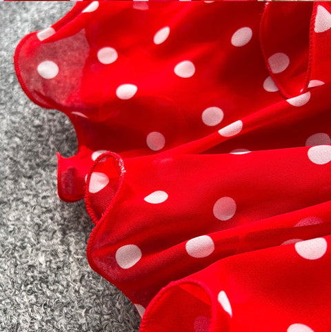 Niche Polka Dot Cake Vest Dress