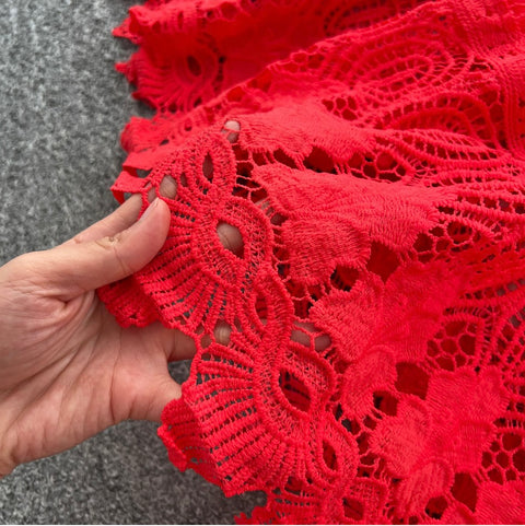 V-neck Polka Dot Lace Dress