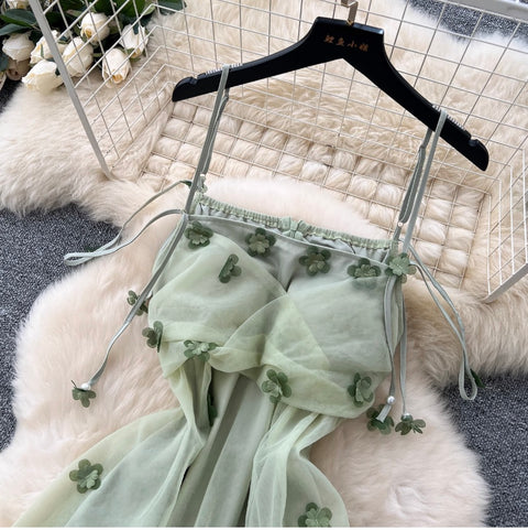 Fairy Green Mesh Slip Dress