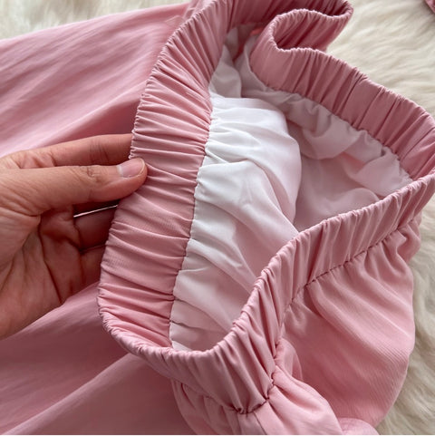 Bow Pleated Top & Skirt Casual 2Pcs