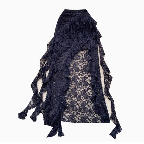 Irregular Design Hollowed Lace Skirt