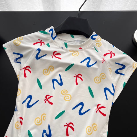 Chic Round Collar Printed T-shirt