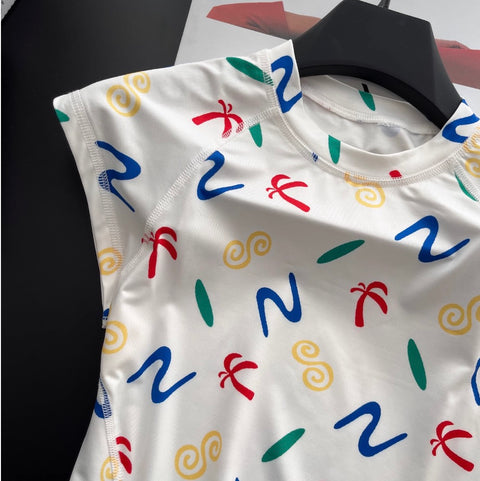 Chic Round Collar Printed T-shirt