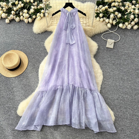 Fairy Purple A-line Sleeveless Dress