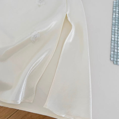 Premium Beaded Satin Slip Dress