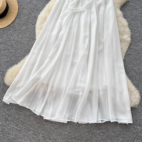 Fairy White Hollowed Embroidery Slip Dress