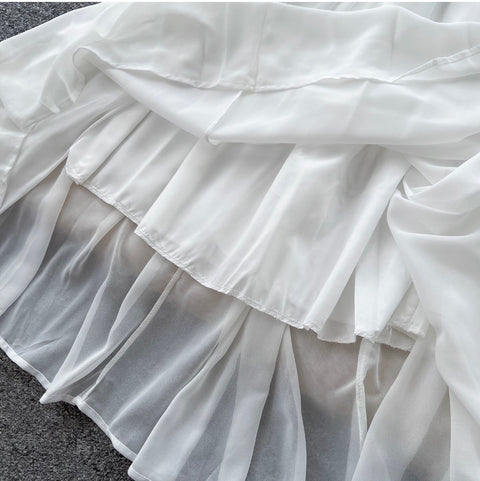 Fairy White Hollowed Embroidery Slip Dress