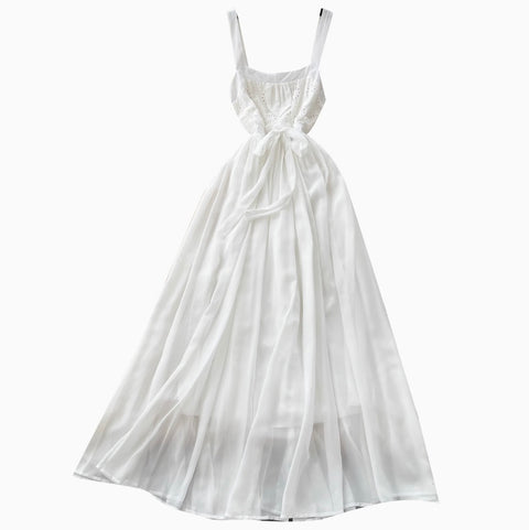 Fairy White Hollowed Embroidery Slip Dress
