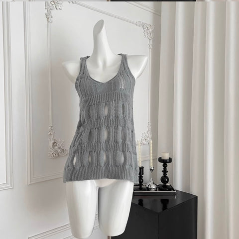 Bow-tie Hollowed Crochet Knitwear