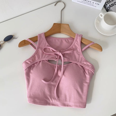 Sexy Hollowed Lace-up T-Shirt
