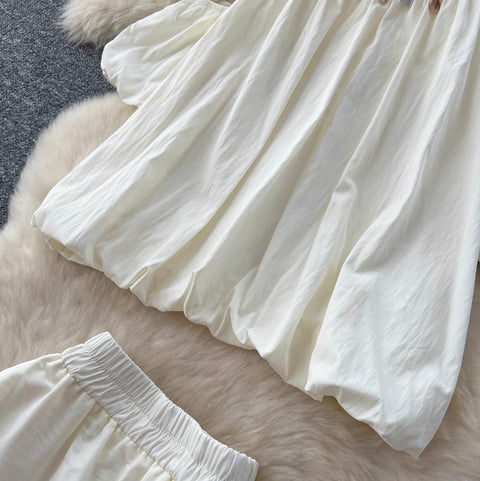 Fringed Bead Halter Top & Skirt 2Pcs