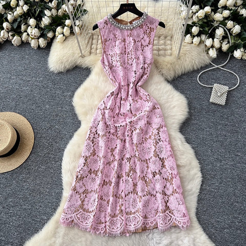 Elegant Beaded Embroidered Floral Dress