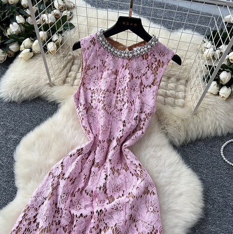 Elegant Beaded Embroidered Floral Dress
