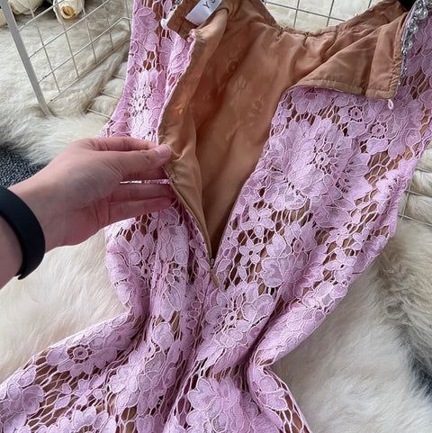 Elegant Beaded Embroidered Floral Dress