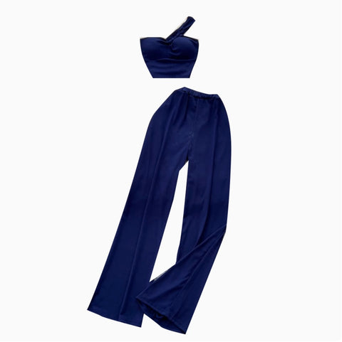 One-shoulder Camisole & Trousers 2Pcs
