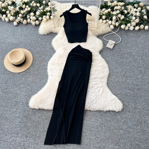 Camisole & Knotted Skirt Casual 2Pcs