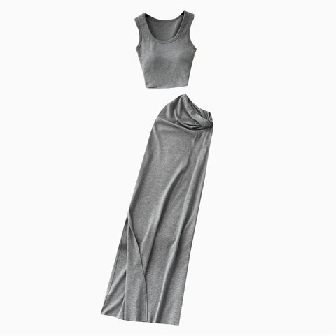 Camisole & Knotted Skirt Casual 2Pcs