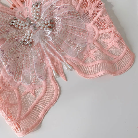 Beaded Crochet Padded Butterfly Camisole